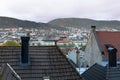 Bergen,cityscape with traditional houses roofs. view from above Royalty Free Stock Photo