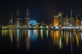 View of the Bryggen at night, Bergen, Norway Royalty Free Stock Photo