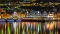 View of the main square Torgallmenningen in th city at night, Bergen, Norway Royalty Free Stock Photo