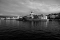 Vessels ships berth on sea water in Bergen, Norway