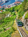 Bergen, Norway - June 2016: Floibanen funicular in Bergen Royalty Free Stock Photo