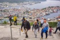 The view from Mount Floyen overlooing the city of Bergen, Norway, taken in the summer