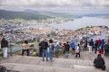 The view from Mount Floyen overlooing the city of Bergen, Norway, taken in the summer