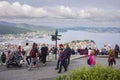 The view from Mount Floyen overlooing the city of Bergen, Norway, taken in the summer