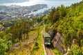 The Floibanen is a funicular railway, Bergen, Norway