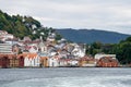 Houses line the dockside in Bergen Royalty Free Stock Photo