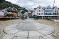 Memorial granite monument on pier in Bergen havn