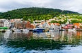 Bergen, Norway. View of historical buildings in Bryggen- Hanseatic wharf in Bergen, Norway. UNESCO World Heritage Site. Artistic Royalty Free Stock Photo