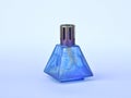 Berger blue satin lampe with satin glass