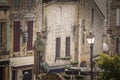 Selective blur on the Cyrano de Bergerac statue, in bronze on Place Pelissiere square. Royalty Free Stock Photo