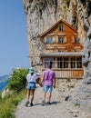 Berggasthaus Aescher in den Appenzeller Alpen, Appenzell, Swiss Ebenalp in Switzerland,