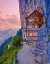 Berggasthaus Aescher in den Appenzeller Alpen, Appenzell, Swiss Ebenalp in Switzerland,