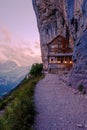 Berggasthaus Aescher in den Appenzeller Alpen, Appenzell, Swiss Ebenalp in Switzerland,