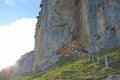 Berggasthaus Aescher Wildkirchli on the Ebenalp in Appenzell Switzerland