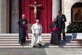 Bergoglio Pope in the Vatican, together with two bishops