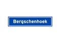 Bergschenhoek isolated Dutch place name sign. City sign from the Netherlands.