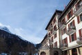 Berguen, Switzerland - January 3rd 2022: Famous historic wellness hotel in winter