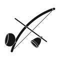 Berimbau icon in black style on white background. Brazil country symbol stock vector illustration.