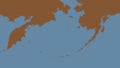 Bering Sea. Bounding box. Patterned map Royalty Free Stock Photo