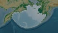 Bering Sea highlighted. Physical map Royalty Free Stock Photo