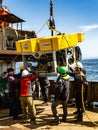 The Bering Sea / Russia - June 2016: Remotely operated underwater vehicle ROV deployment