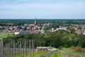 Beringen, Limburg, Belgium - Panoramic high angle view over the Be Mine industrial site and the village Royalty Free Stock Photo