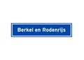 Berkel en Rodenrijs isolated Dutch place name sign.