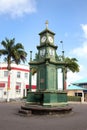 The Berkeley Memorial Clock on the circus roundabout in the center of town, Basseterre, St. Kitts, West Indies