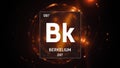 Berkelium as Element 97 of the Periodic Table 3D illustration on orange background Royalty Free Stock Photo