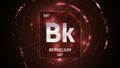 Berkelium as Element 97 of the Periodic Table 3D illustration on red background Royalty Free Stock Photo