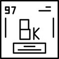 Berkelium Outline Vector Icon Royalty Free Stock Photo