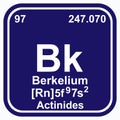 Berkelium Periodic Table of the Elements Vector illustration eps 10 Royalty Free Stock Photo