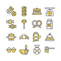 Berkery icon set, colored icon collection Royalty Free Stock Photo