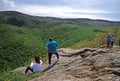 Berkshires view and hikers Mount Greylock Autumn Royalty Free Stock Photo