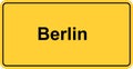 Berlin Germany road sign, yellow vector illustration