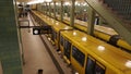 Berlin Underground Station U5 subway arriving at platform