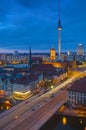 Berlin Alexanderplatz at night Royalty Free Stock Photo
