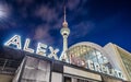 Berlin Alexanderplatz with TV tower at night, Germany Royalty Free Stock Photo
