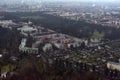 Berlin on approach to the airport, view from the plane Royalty Free Stock Photo