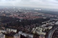 Berlin on approach to the airport, view from the plane Royalty Free Stock Photo