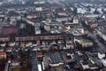 Berlin on approach to the airport, view from the plane Royalty Free Stock Photo