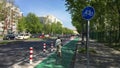 Protected and Dedicated Bike Lane in Berlin - Green with Bicycle Sign