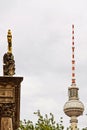 Berlin, architectural contrast: TV tower and Altes Museum