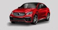 Berlin, August 29, 2018: red vector Mercedes-Benz. vector illustration on transparent background, racing exclusive car