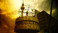 BERLIN - August: World clock in Alexanderplatz, Germany Royalty Free Stock Photo