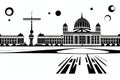 Berlin, Berlin, Germany. Black & White City Logo. Generative AI.