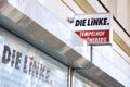 a sign of the german political party die linke in berlin