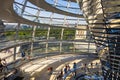 Berlin, Germany - Ultra modernistic interior of the Reichstag building dome - symbol of the Germany reunification - covering the