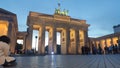 Berlin Brandenburg Gate at the evevning. Timelapse.