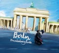 Berlin Brandenburg Gate Movie Poster Design Royalty Free Stock Photo